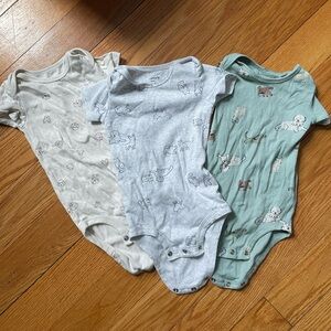 Carter's Kids Bodysuits - Cream, Gray, Green